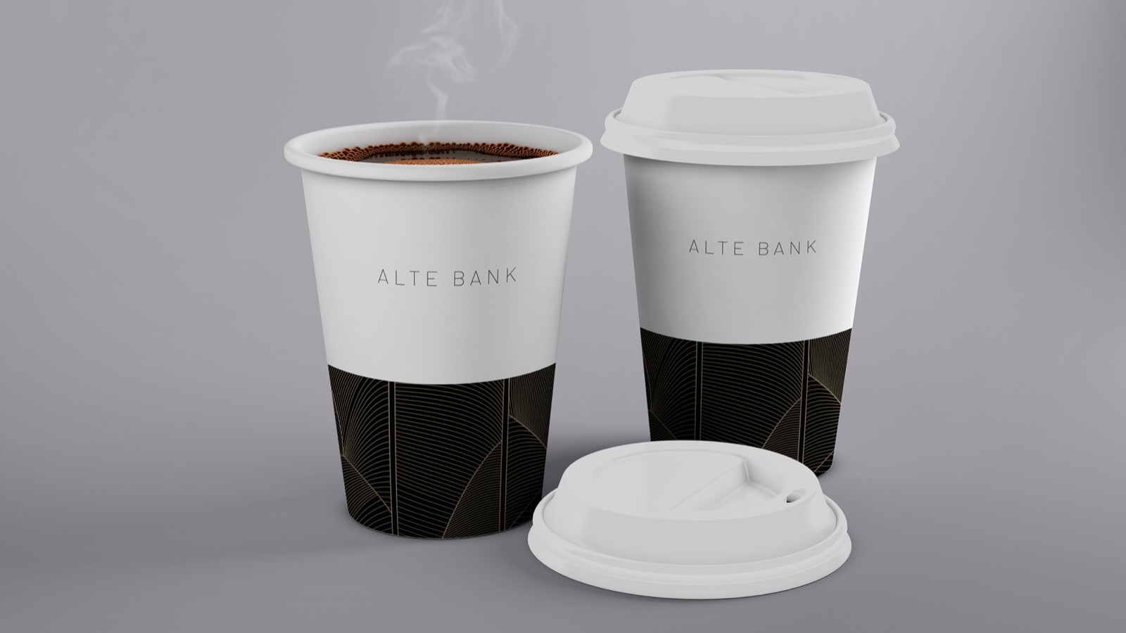 Branding Alte Bank: Kaffeebecher