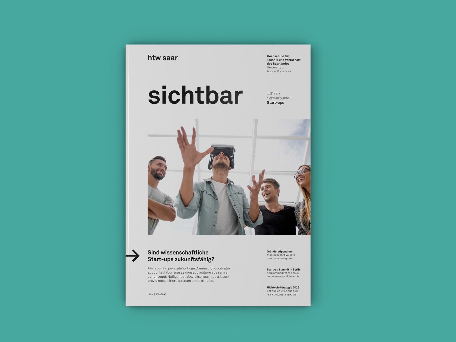 Concepts & Pitches: Titelseite Magazin "sichtbar" der htw saar