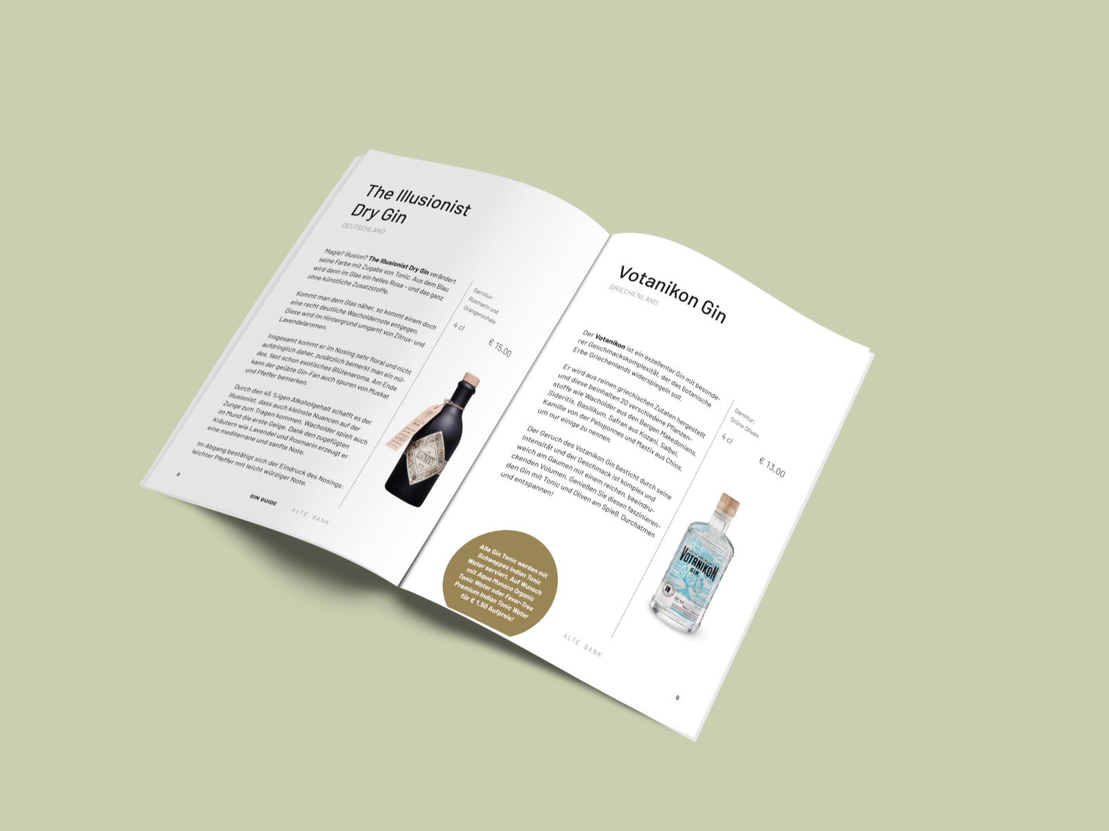Gin Guide Alte Bank: Innenseiten