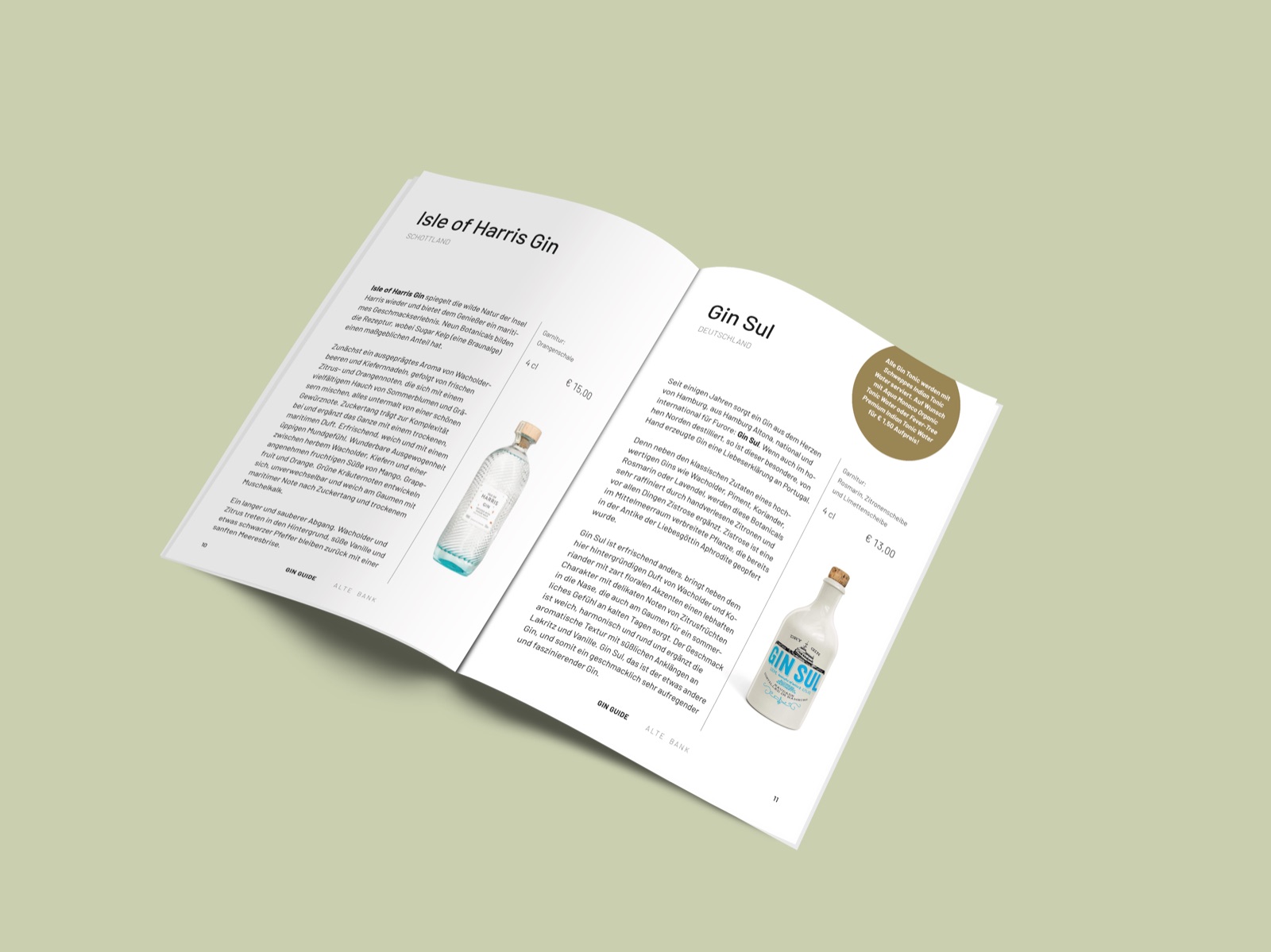 Gin Guide Alte Bank: Innenseiten