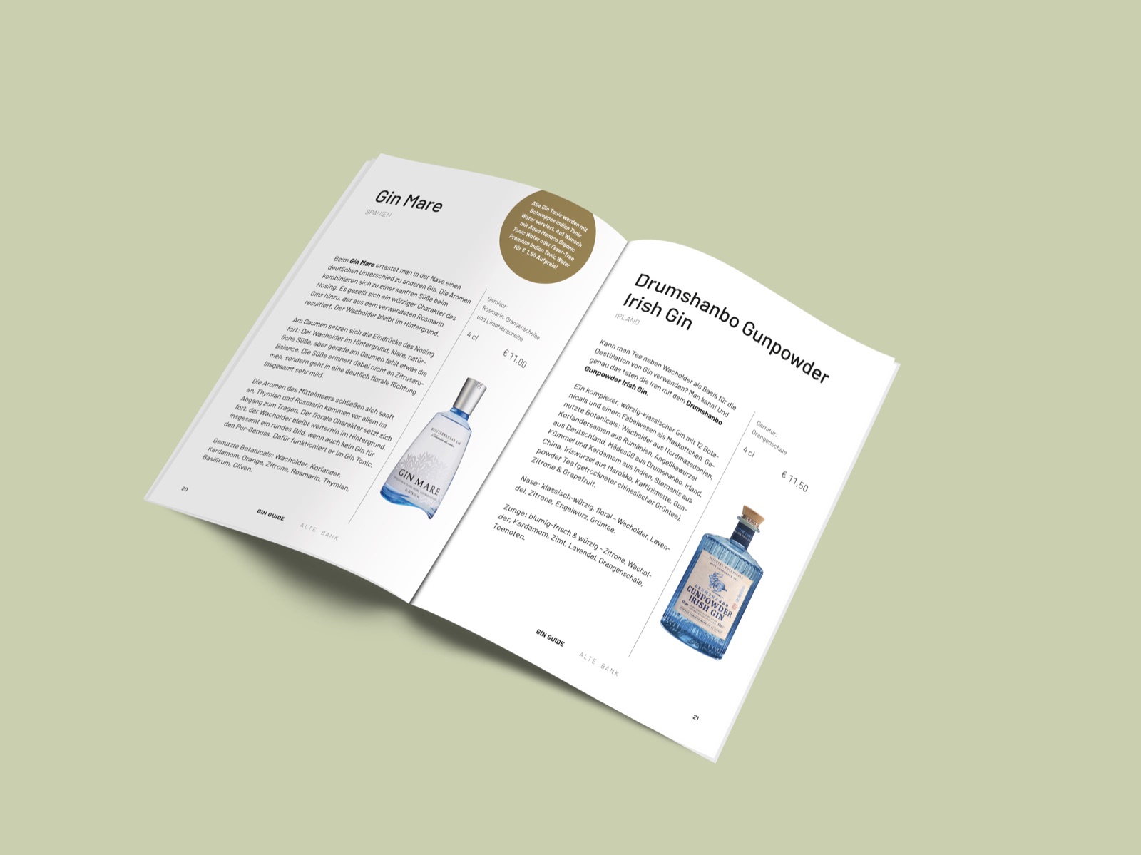Gin Guide Alte Bank: Innenseiten