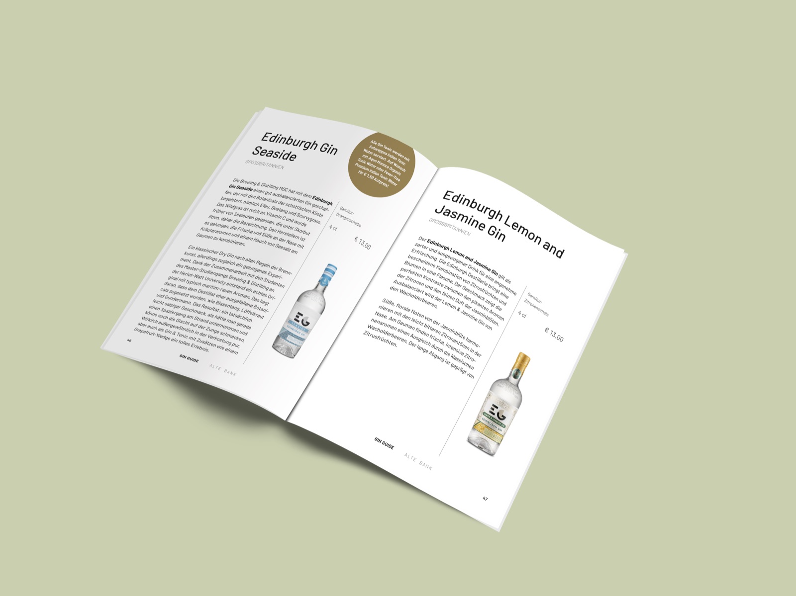 Gin Guide Alte Bank: Innenseiten