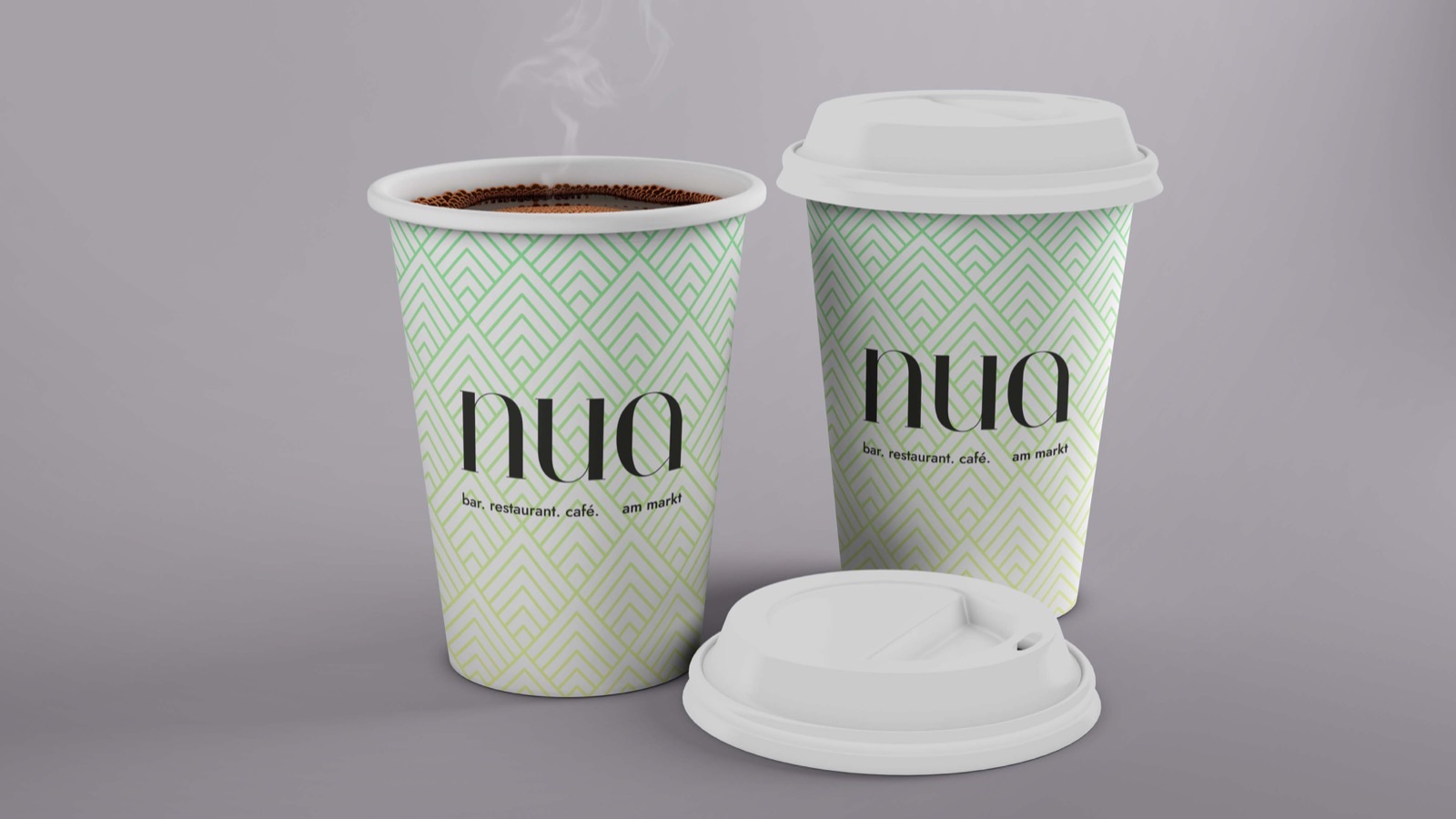 Branding NUA: Mockup, Becher