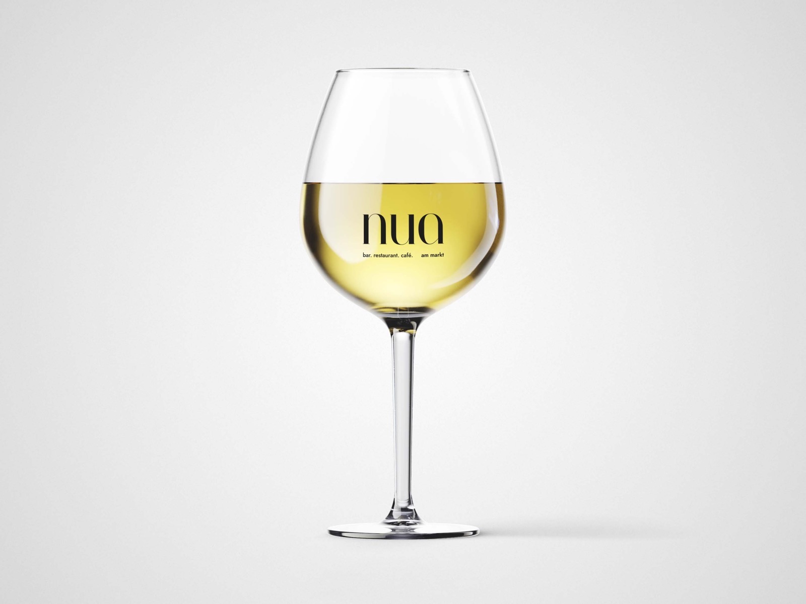 Branding NUA: Weinglas, Mockup